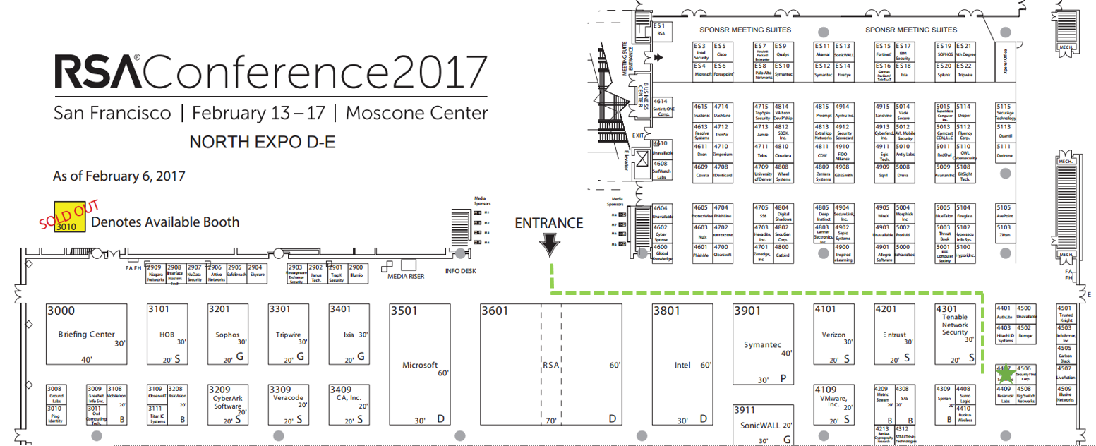 RSA expo map to Linoma booth